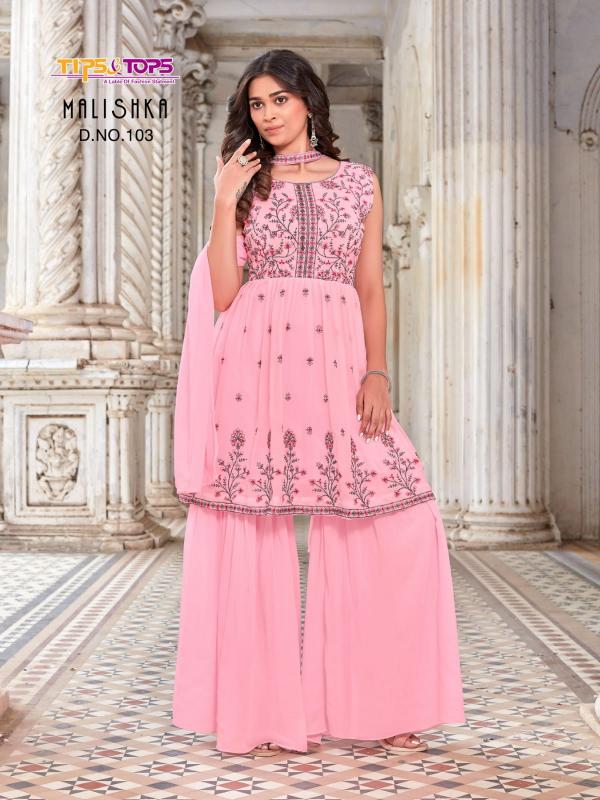 Tips Tops Malishka Georgette Designer Exclusive Readymade suit